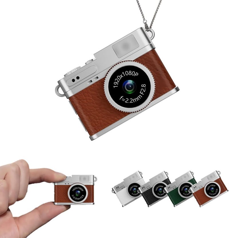 RWSEFK Retro Mini Digital Video Keychain Camera Small bodycam 1080P HD Video Go Cam 0.96" IPS Screen 4 Colors Type-C Pro17g 8GB Pocket Video Recorder for Travel Recording Gifts for Girls Stocking Stuffers - Image 1